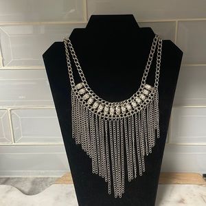 Fun fringe necklace with rhinestones